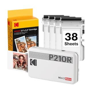 KODAK Mini 2 Retro 4PASS Portable Photo Printer (2.1x3.4) + 68 Sheets Bundle, White KODAK Mini 2 Retro 4PASS Portable Photo Printer (2.1x3.4) + 68 Sheets Bundle, White - White / Printer + 68 Sheets Bundle