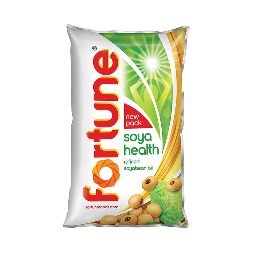 Fortune Soya Health Refined Soyabean Oil, 1 L Pouch view 2