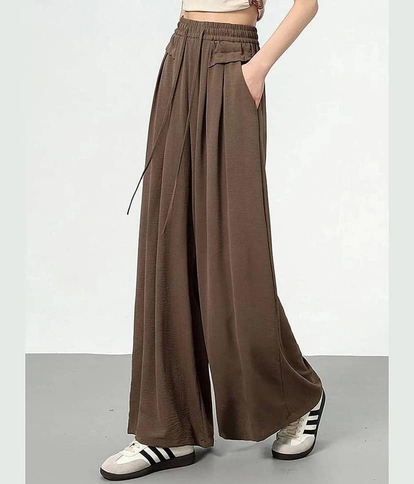 kotty Women Rayon Blend Casual Trousers ( Brown )
