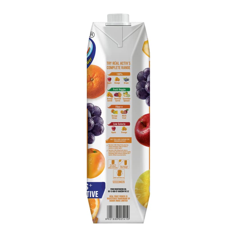 Dabur Real Activ 100% Mixed Fruit Juice | Tetrapack view 2