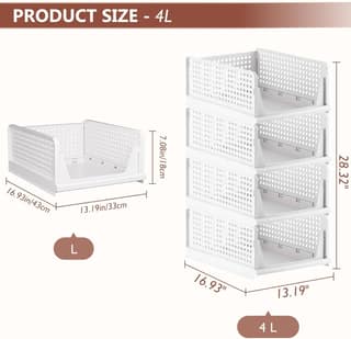 Panchhi Store Wardrobe Organizer for Clothes Cupboard Organizer for Clothes Foldable and Stackable Clothes Organiser for Wardrobe Plastic Shelf Organizer for Shirt T shirt Jeans White