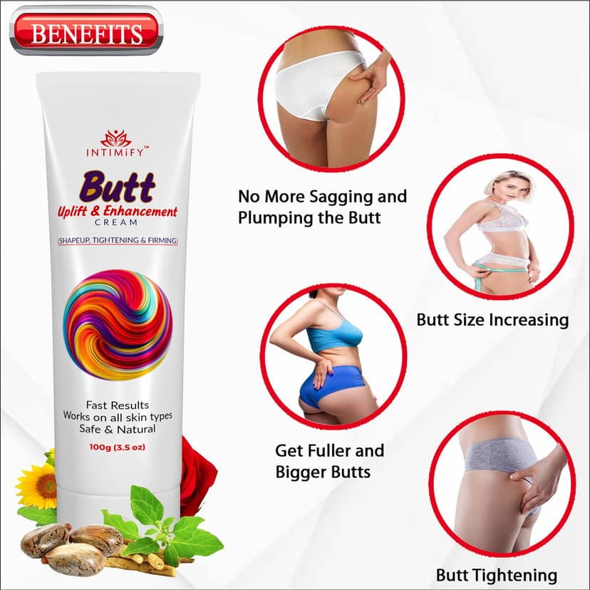 Intimify Butt Uplift Cream, buttock enlargement cream, butt tightening cream, hips growth oil view 5