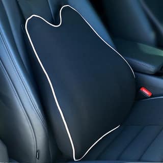 Grin Health Orthopedic Back Support Cushion | Ergonomic Lumbar Support Pillow for Car Seat, Office & Home Chair Comfortable Back Support for Long Sitting (Black, Large) Grin Health Orthopedic Back Support Cushion | Ergonomic Lumbar Support Pillow for Car