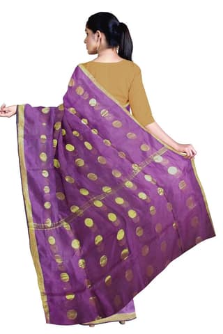 Handloom Saree On A Purple Base