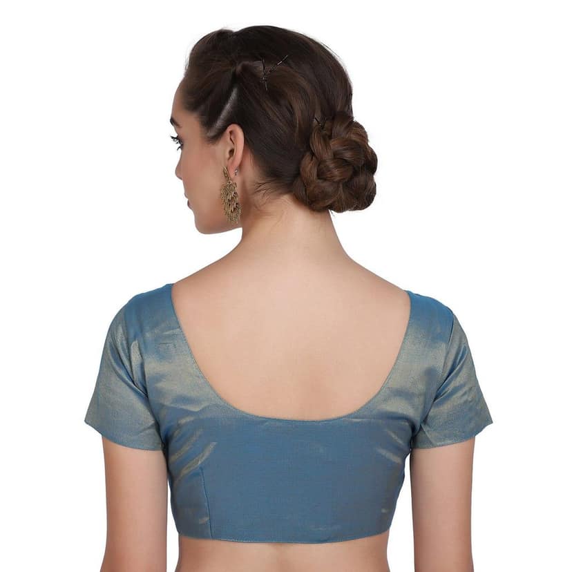 JISB Stitched Tissue Blouse, Blue view 2