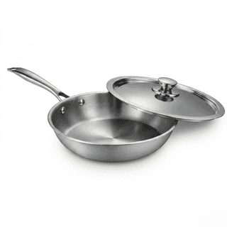 WEKTU Tri-Ply Frying Pan with SS Lid – Heavy Bottom Professional Cookware.