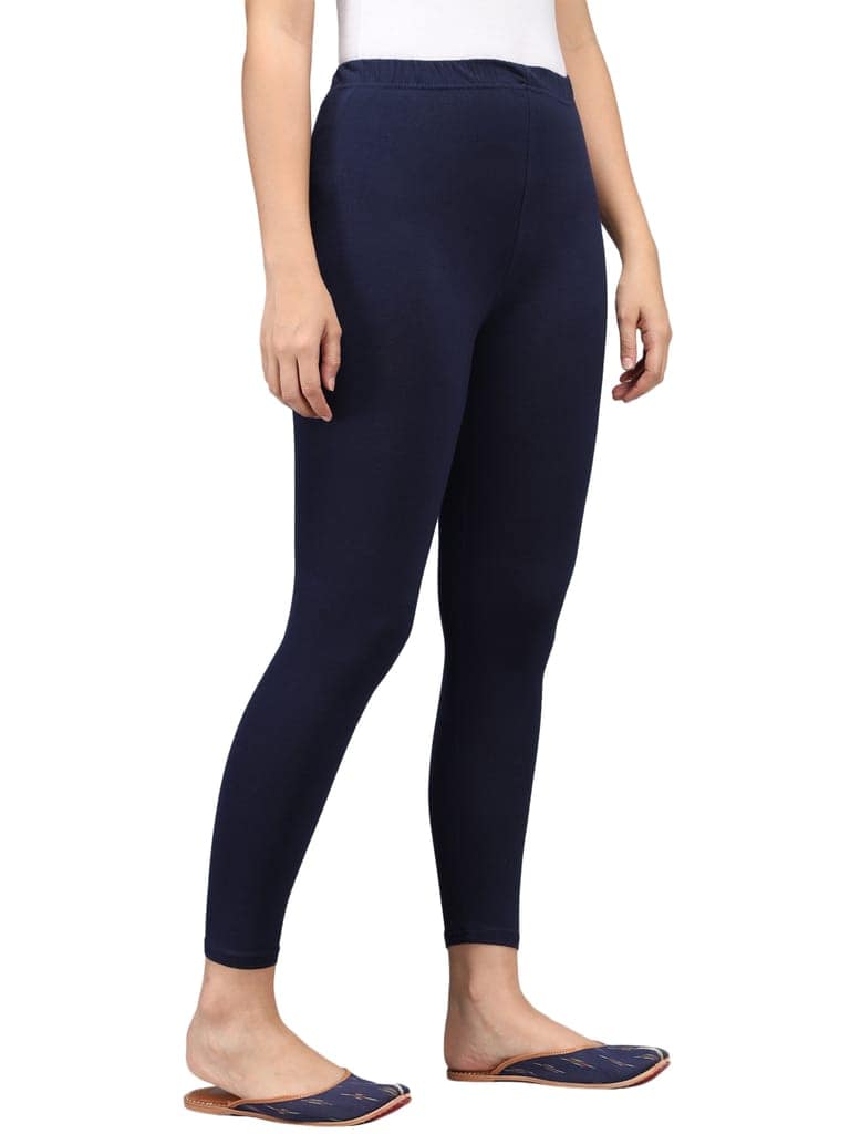 SOFT COLORS Women's Skinny Fit Ethnic Wear Ankle Length Leggings (Navy Blue) view 4