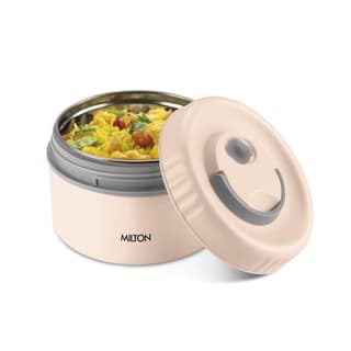 MILTON Snack Box Big I Inner Steel, PU Insulated 510 ml I Leak Proof with Air Vent I Lunch Box for Office Use