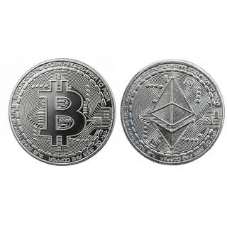 Bitcoin & Ethereum Collectible Silver-plated Coin Silver Plated Ancient Heritage