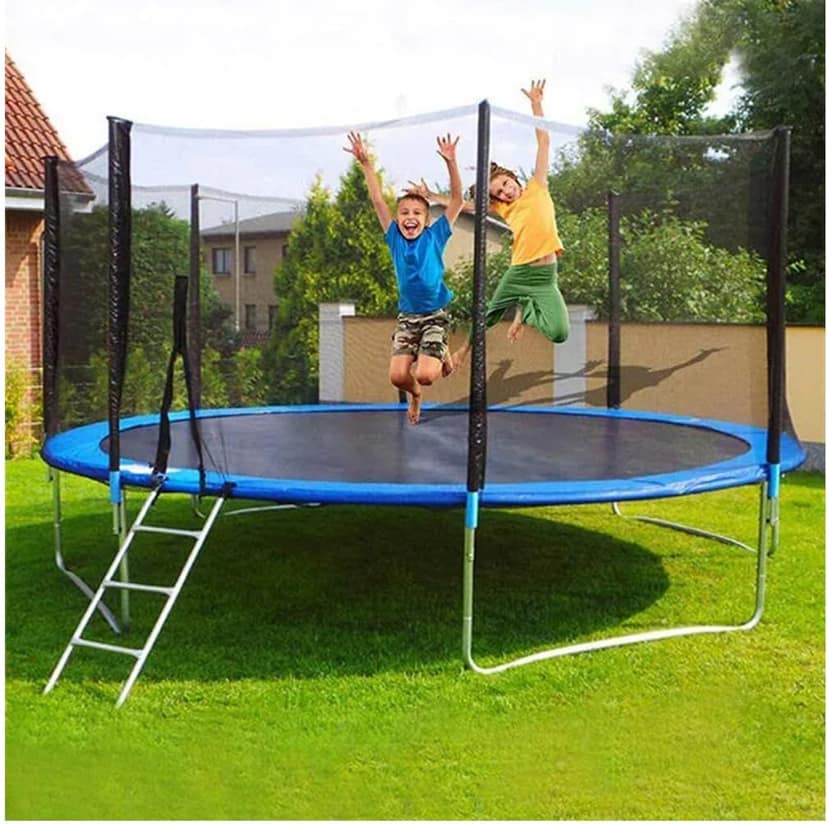REZNOR 6-16 Feet Trampoline with Enclosure Safety Net & Jumping Pad for Children Kids & Adults Indoor/Outdoor Backyard Fitness Exercise Recreational Trampolines