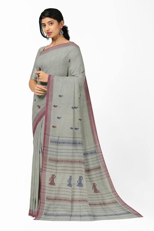 APCO Handloom - Women's Rahajmundry Pure Cotton Handloom Saree (Off White) view 2