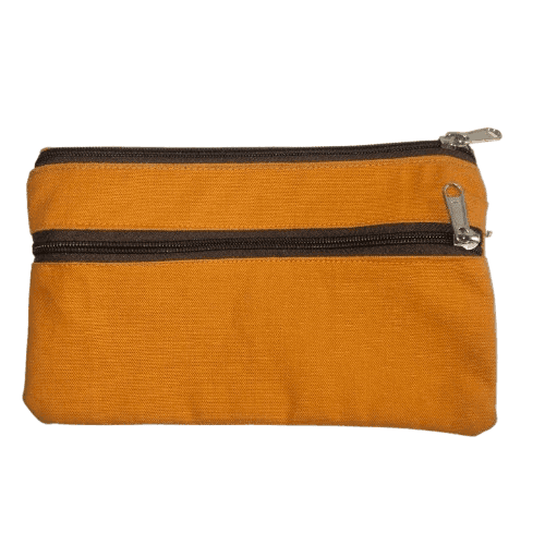 Orange Canvas Zipper Pouch view 2
