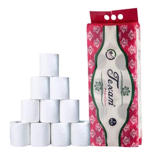 Texam 2 Ply Soft And Highly Absorbent Toilet Tissue Paper | 100% Natural Virgin Cellulose Fiber - Pack of 10 (210 Pulls Per Roll, 2100 Sheets)