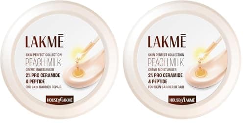LAKM Peach Milk Soft Crme Light Moisturizer for Face 300 g, Daily Lightweight Face Lotion with Vitamin E for Soft Skin- Non Sticky 24h Moisture (Pack of 2) LAKM Peach Milk Soft Crme Light Moisturizer for Face 300 g, Daily Lightweight Face Lotion with Vit view 2