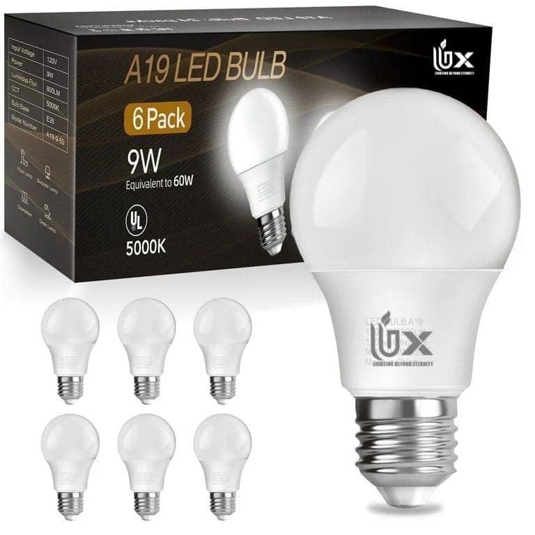 UBX 9W LED Bulb for Home & Office |White | E27 Base | Pack of 06