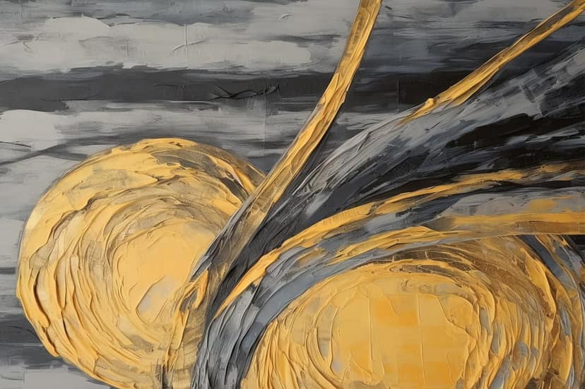 ABSTRACT GOLDEN ORBS WALLART 24in X 16in WITH BLACK FRAME view 2