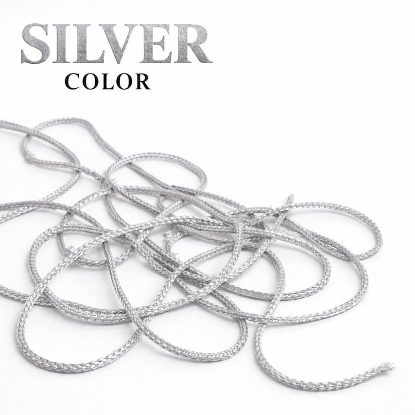 Silver Dori Twine Roll � 18 Meter Metallic Tinsel Thread Cord for Crafts, Sewing, Blouse Lace, Crochet, Decorations, Embroidery & DIY Projects | Sanil Dori view 3