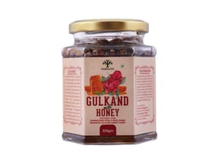 Natural Honey Gulkand Prepared Using Sun Cooked Damask Rose Along with Forest Honey - 300 Gram