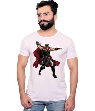Nityanand Enterprises White Cotton Blend T-Shirt