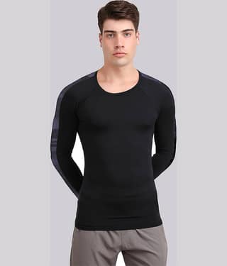 NEVER LOSE Navy Polyester Regular Fit Men's Compression T-Shirt ( Pack of 1 )