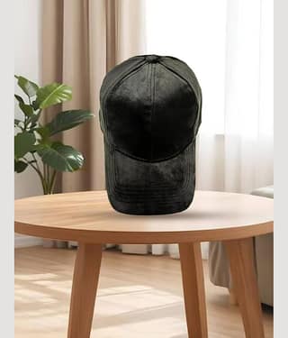 Babji Pack of 1 Suede Men's Cap ( Black )