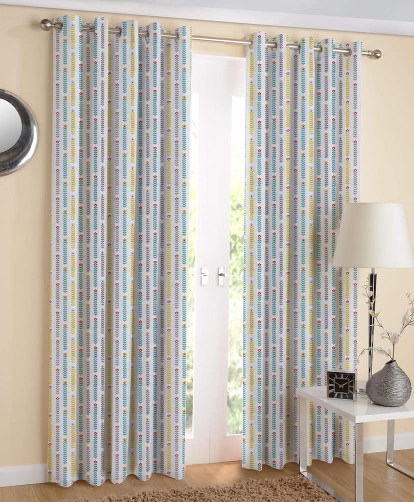 AIRWILL Cotton Eyeleted 7ft Door Curtains (Pack of 2)