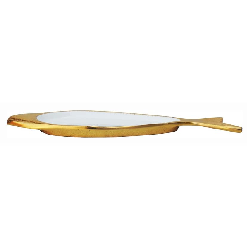 Aluminium Decorative Tray Shape Platter With Gold & White (AMAS3194/16) view 3