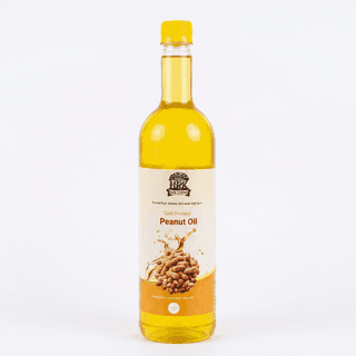 HRK Farms Cold Pressed Groundnut Oil | 100% Pure Peanut Oil | Unrefined & Zero Additives | Wood Pressed Groundnut Oil for Daily Cooking | Kachi Ghani Oil | Groundnut Oil Oil 1 L