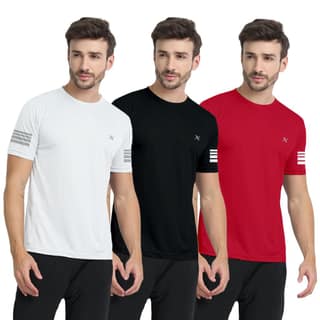 FTX Men Solid Round Neck Tshirt Pack Of 3