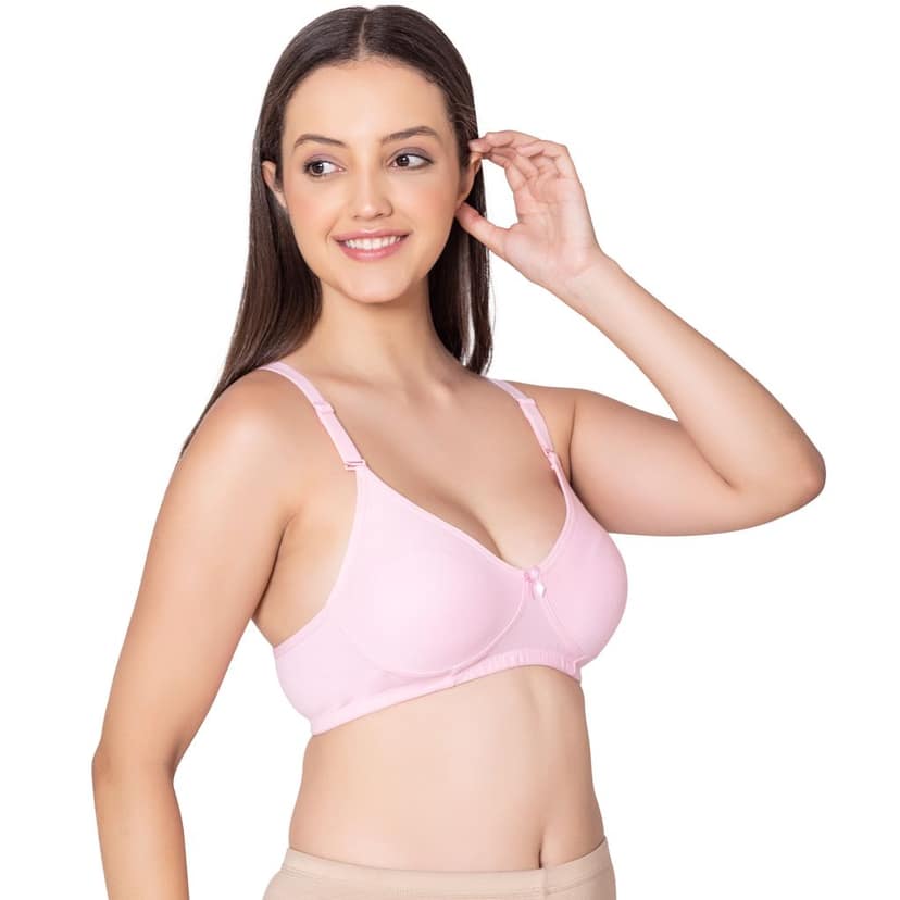 Bodycare polycotton wirefree convertible straps moulded cup non padded bra-6594B view 3