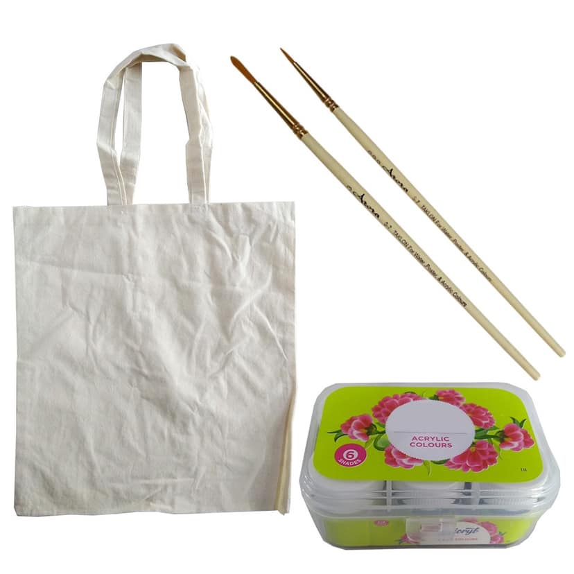 Pen Mandala on Cloth Bag DIY Kit by Penkraft view 2
