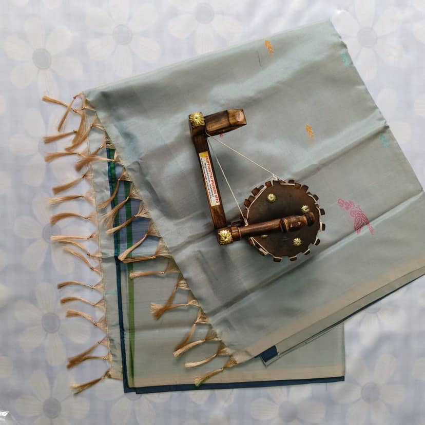 Banana Fibre silk saree with Blouse view 2