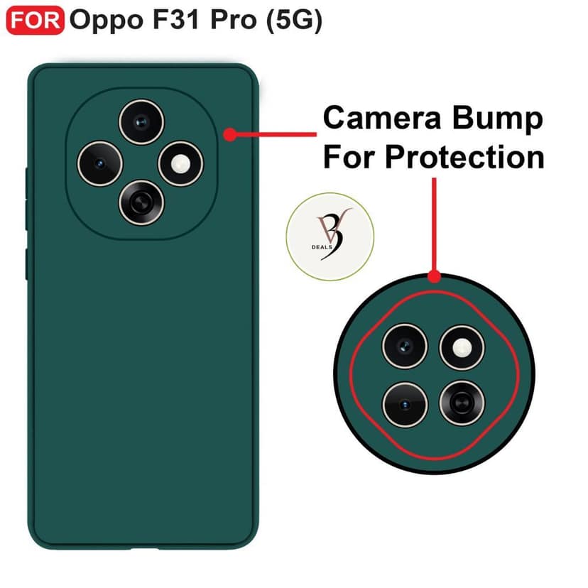 V3Deals Imported Protective Phone Case Compatible for Oppo F31 Pro 5G, Shockproof Design with Raised Camera and Screen Edges, Soft Flexible Silicon Material, Slim Fit with Non-Slip Matte Finish view 3