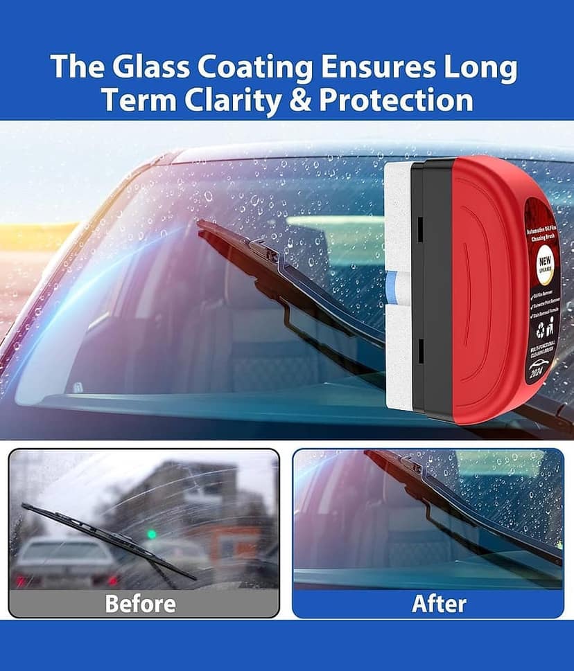 Automotive Oil Film Cleaning Brush - Car Glass Oil Film Remover for Car Window Cleaner, Glass Cleaning Board, Glass Coating for Windshield, Automotive Oil Cleaning Brush. (1pc) view 2