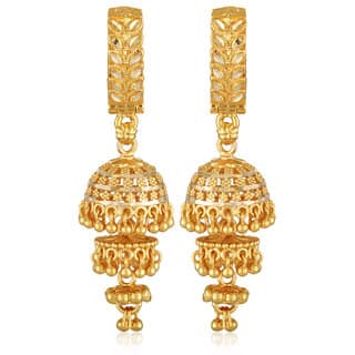 Vivastri Twinkling Bejeweled Clip On Jhumki Earring for Women and Girls [VIVA2669ERG] view 2