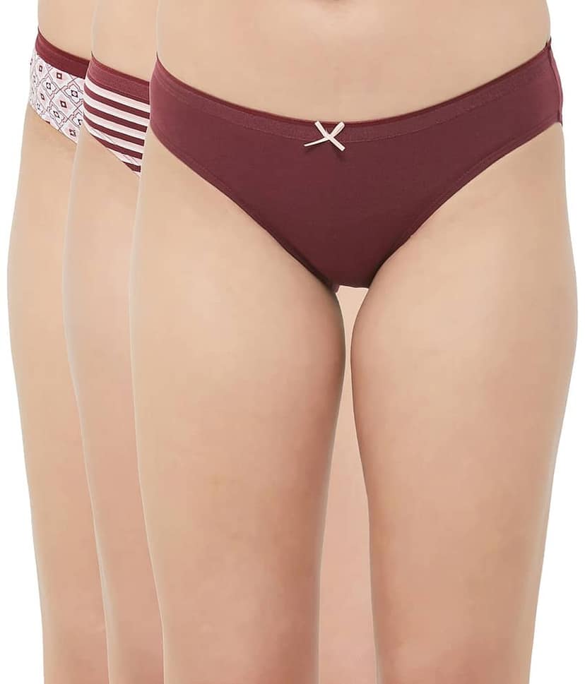 Soie Pack of 3 Cotton Blend Bikini For Women ( Multicolor )