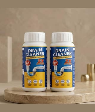 2 pcs Sink & Drain Cleaner Powder | Powerful & Clog Remover Sink Cleaning Powder | Automatic Toilet Blockage Cleaner, Removes Clogs, Blockage in Washbasin, Septic Tank, Sinks, Pipes