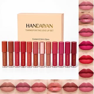 URBANMAC Liquide matte Lipstick 12Pcs Set waterproof long lasting URBANMAC Liquide matte Lipstick 12Pcs Set waterproof long lasting - Multicolor / 30 ml (Pack of 1)