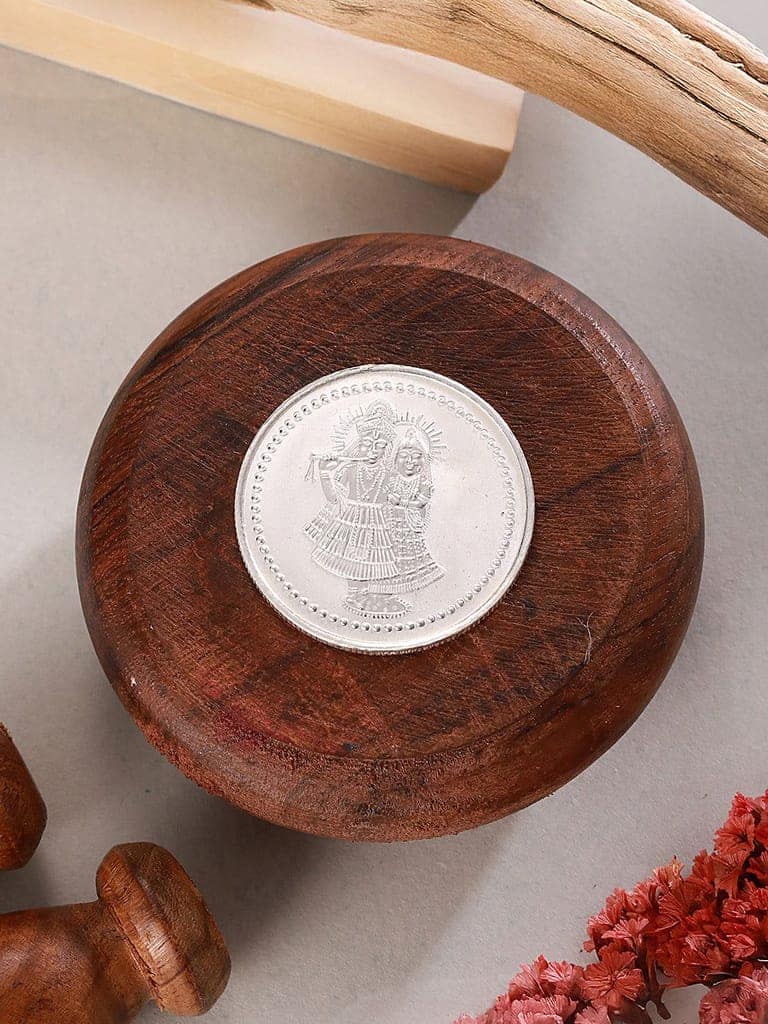 Enchanting Radhe Krishna 10 gram 999 Round Silver Coin view 3