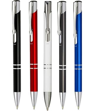 UJJi Gloss Assorted Five Color Retractable Pack of 5pcs (Blue Ink) Ball Pen