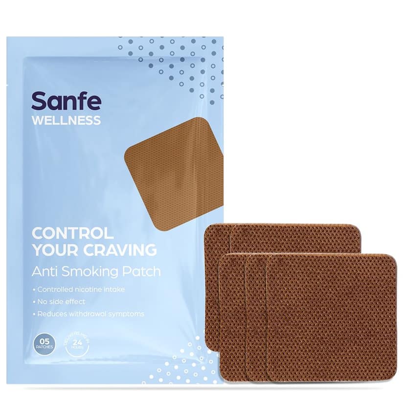 Sanfe Anti Smoking Patch | Controlled nicotine intake, 24 hr release | 5 Patches