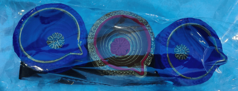 Colourful decorative diya