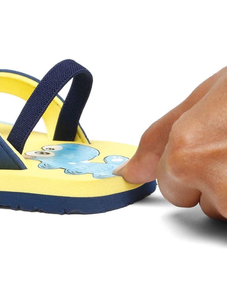 Premium Dino V-Shape Flip-flops With Adjustable BackSupport - Yellow (Unisex) view 7