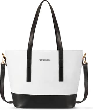Walrus Shoulder Bag Faux Leather Set of 1 ( White )