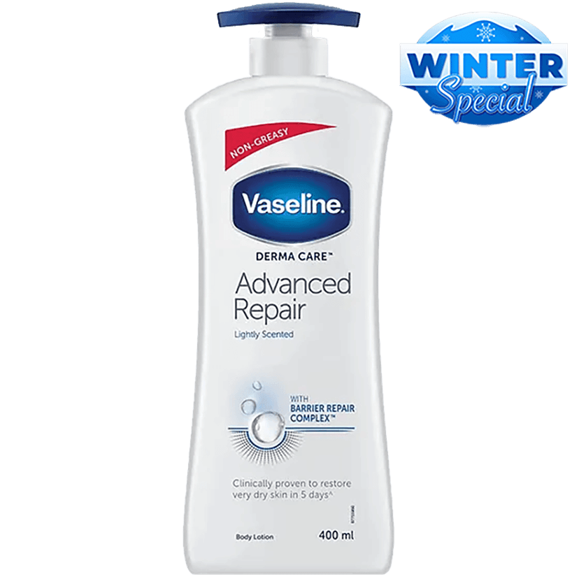 Vaseline Derma Care Advanced Repair Lightly Scented Body Lotion - Dry Skin, With Barrier Repair Complex, 400 Ml