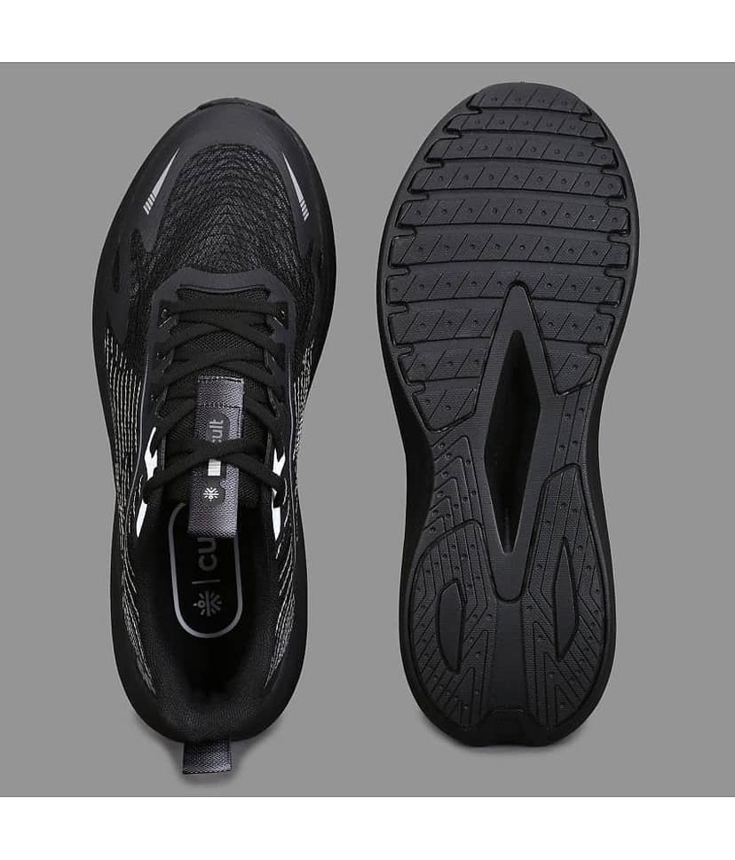 Cult GlaciusX Black Men's Sports Running Shoes view 4