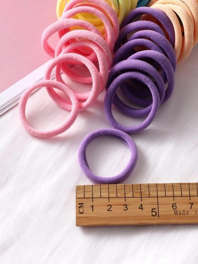 Elastic Light Colors Hair Ponytail Holder Soft Non Slip Tight Stretchable Rubber Bands for School Girls/Women, Buns, Hair tie (Pack of 30)(Light Multicolor) view 4
