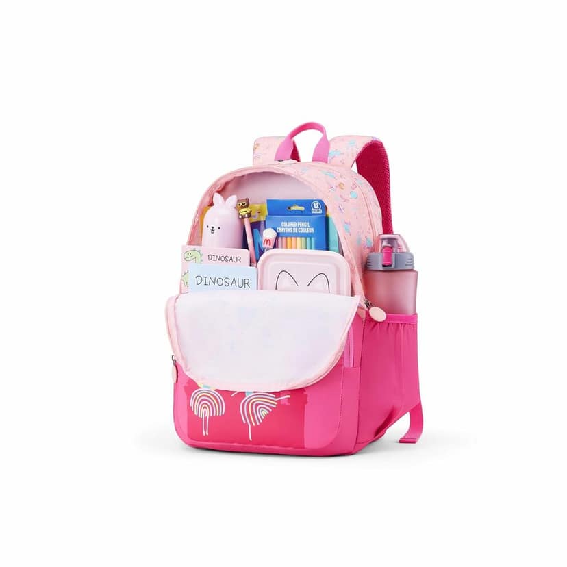 Lush | 26 Ltrs | 2 Compartments | Bottle Pocket | Ergonomic Padded Back Panel & Shoulder Straps | Kids Backpack | 1 Year International Warranty | Princess Pink view 2