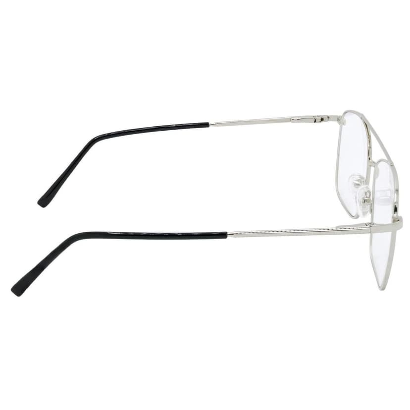 Hrinkar Trending Eyeglasses: Silver Rectangle Optical Spectacle Frame For Men & Women |HFRM-SLVR-19009 view 3