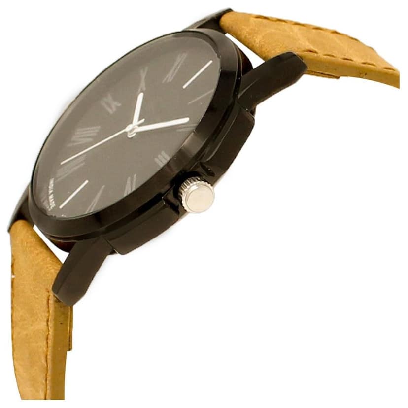 Black Roman Analog Watch for Men LR19 view 3